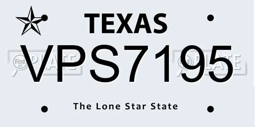 VPS7195 Texas License Plate