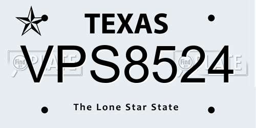 VPS8524 Texas License Plate