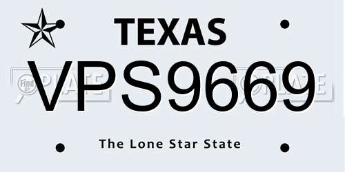 VPS9669 Texas License Plate