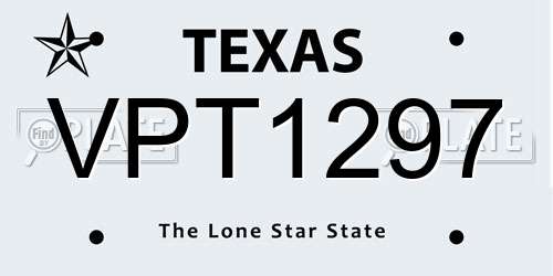 VPT1297 Texas License Plate