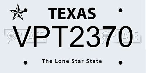 VPT2370 Texas License Plate