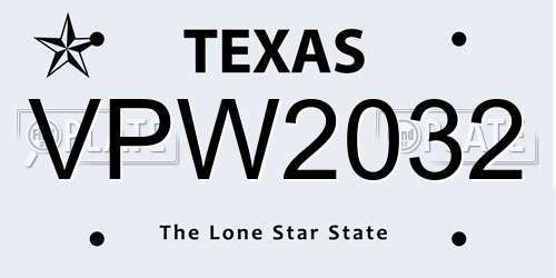 VPW2032 Texas License Plate