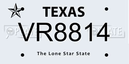 VR8814 Texas License Plate