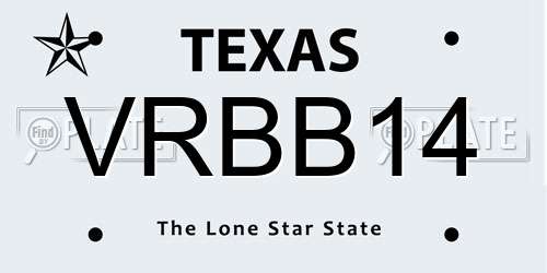 VRBB14 Texas License Plate
