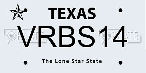 VRBS14 Texas License Plate
