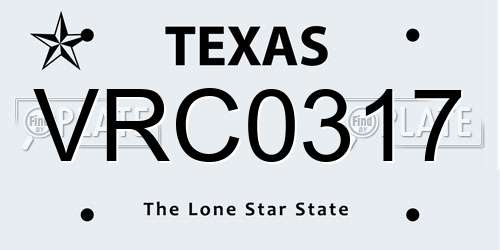 VRC0317 Texas License Plate
