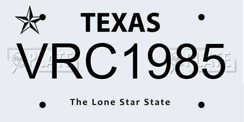 VRC1985 Texas License Plate