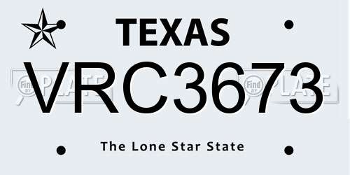VRC3673 Texas License Plate