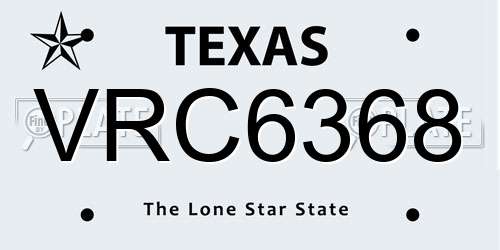 VRC6368 Texas License Plate