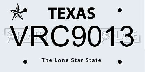 VRC9013 Texas License Plate