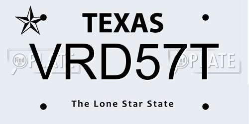 VRD57T Texas License Plate
