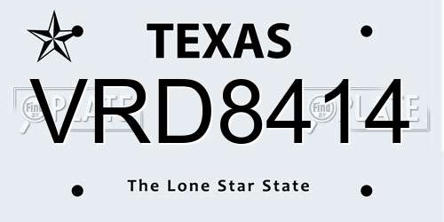 VRD8414 Texas License Plate