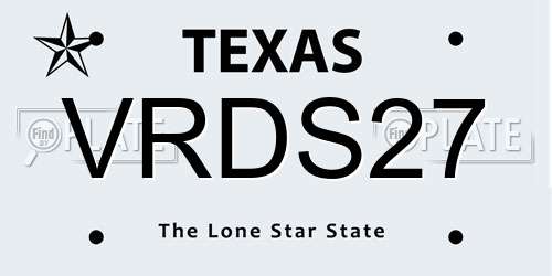 VRDS27 Texas License Plate