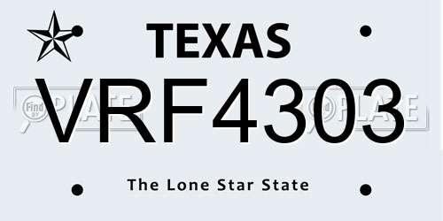 VRF4303 Texas License Plate