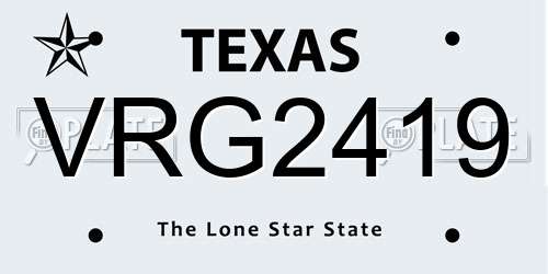 VRG2419 Texas License Plate