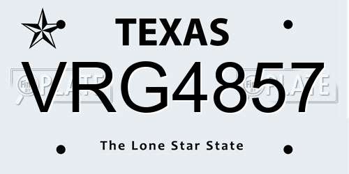 VRG4857 Texas License Plate