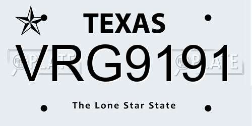 VRG9191 Texas License Plate