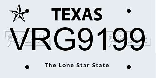 VRG9199 Texas License Plate