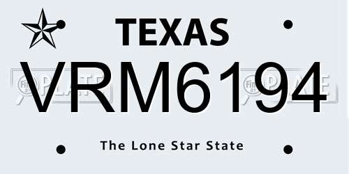 VRM6194 Texas License Plate
