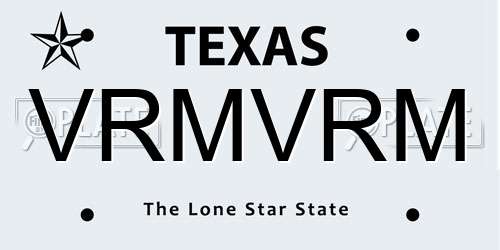 VRMVRM Texas License Plate