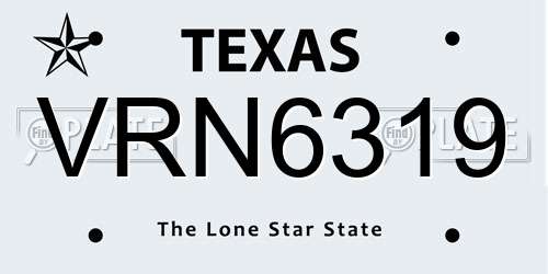 VRN6319 Texas License Plate