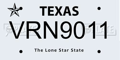 VRN9011 Texas License Plate
