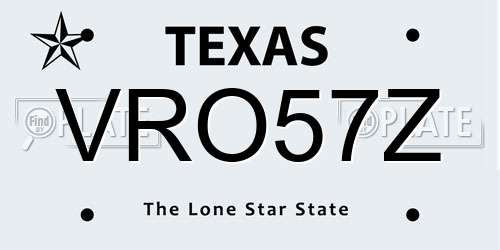 VRO57Z Texas License Plate