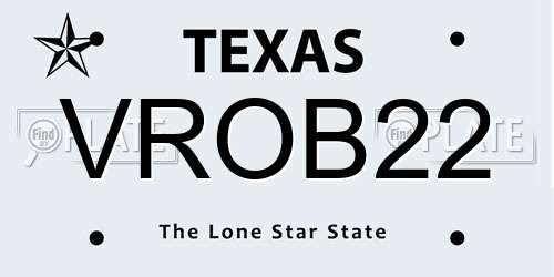VROB22 Texas License Plate