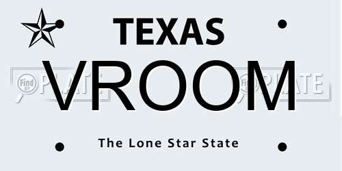 VROOM Texas License Plate