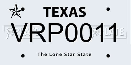 VRP0011 Texas License Plate