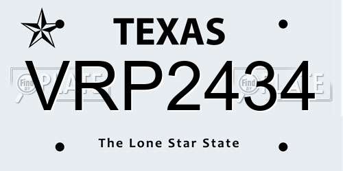 VRP2434 Texas License Plate