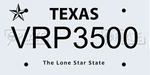 VRP3500 Texas License Plate