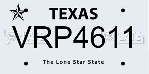 VRP4611 Texas License Plate