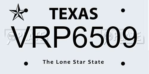 VRP6509 Texas License Plate
