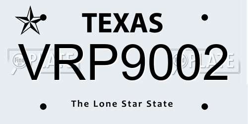 VRP9002 Texas License Plate