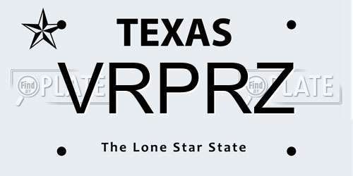 VRPRZ Texas License Plate