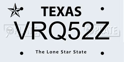 VRQ52Z Texas License Plate