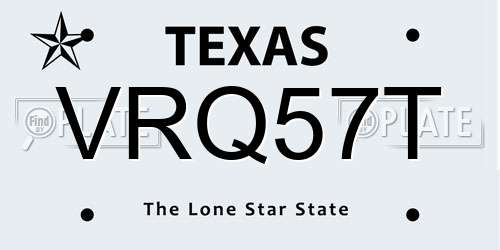 VRQ57T Texas License Plate