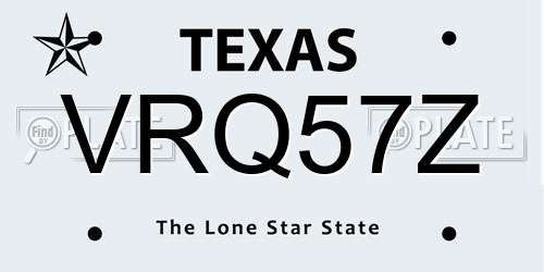 VRQ57Z Texas License Plate
