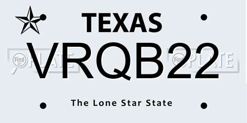 VRQB22 Texas License Plate