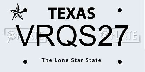 VRQS27 Texas License Plate