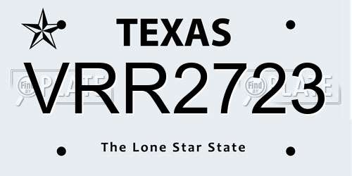 VRR2723 Texas License Plate