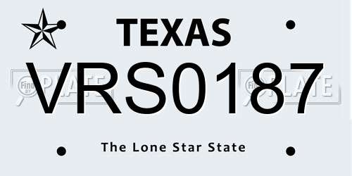 VRS0187 Texas License Plate