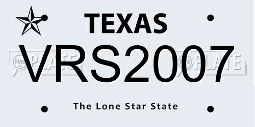VRS2007 Texas License Plate