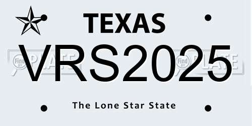 VRS2025 Texas License Plate