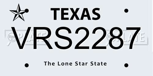 VRS2287 Texas License Plate