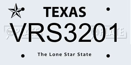 VRS3201 Texas License Plate