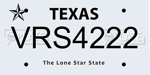 VRS4222 Texas License Plate