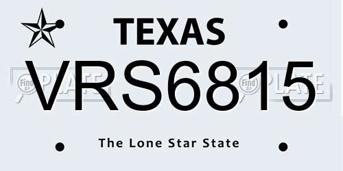 VRS6815 Texas License Plate