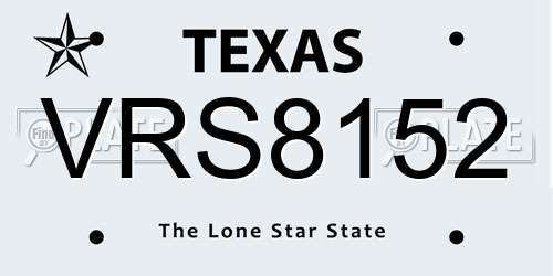 VRS8152 Texas License Plate